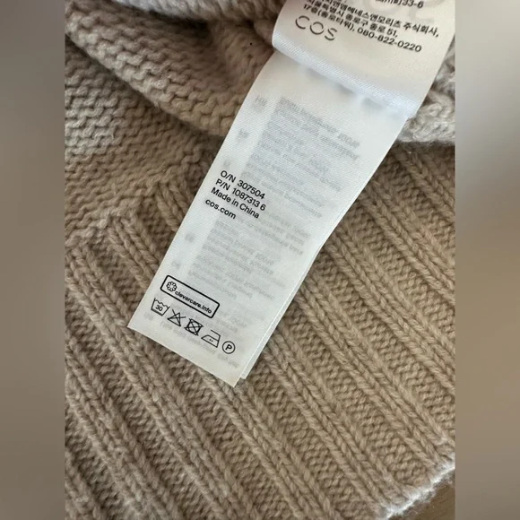 COS Women’s Chunky Pure Cashmere Turtleneck Sweater Size S - Picture 7 of 11